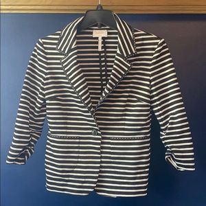 Black and white striped chic blazer- Laundry brand